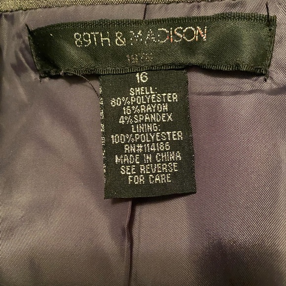 89th & Madison gray suit jacket 3/4 sleeves size 16 - Picture 4 of 7